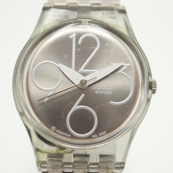 Vintage Swatch 2002 Silver Tone Womens Watch 25mm Steel Bracelet w New Battery - Picture 6 of 14